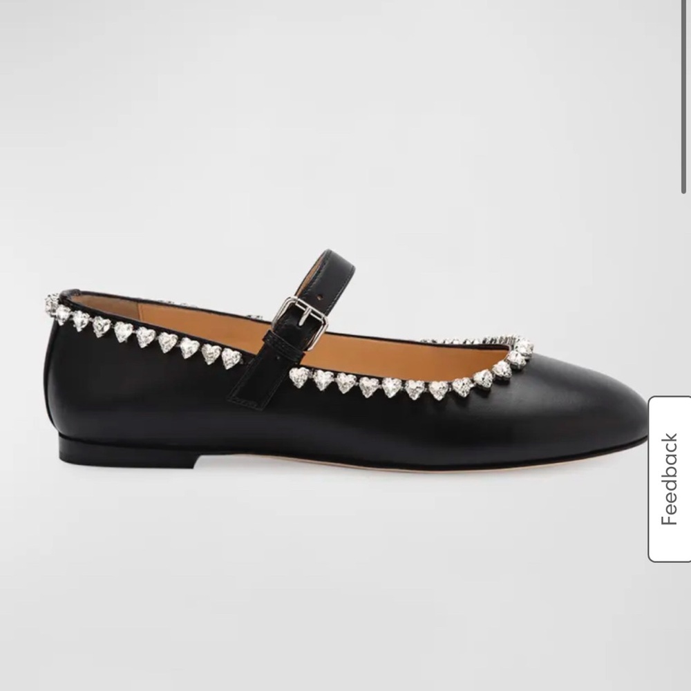 MACH & MACH
Audrey Embellished Leather Ballerina Flats